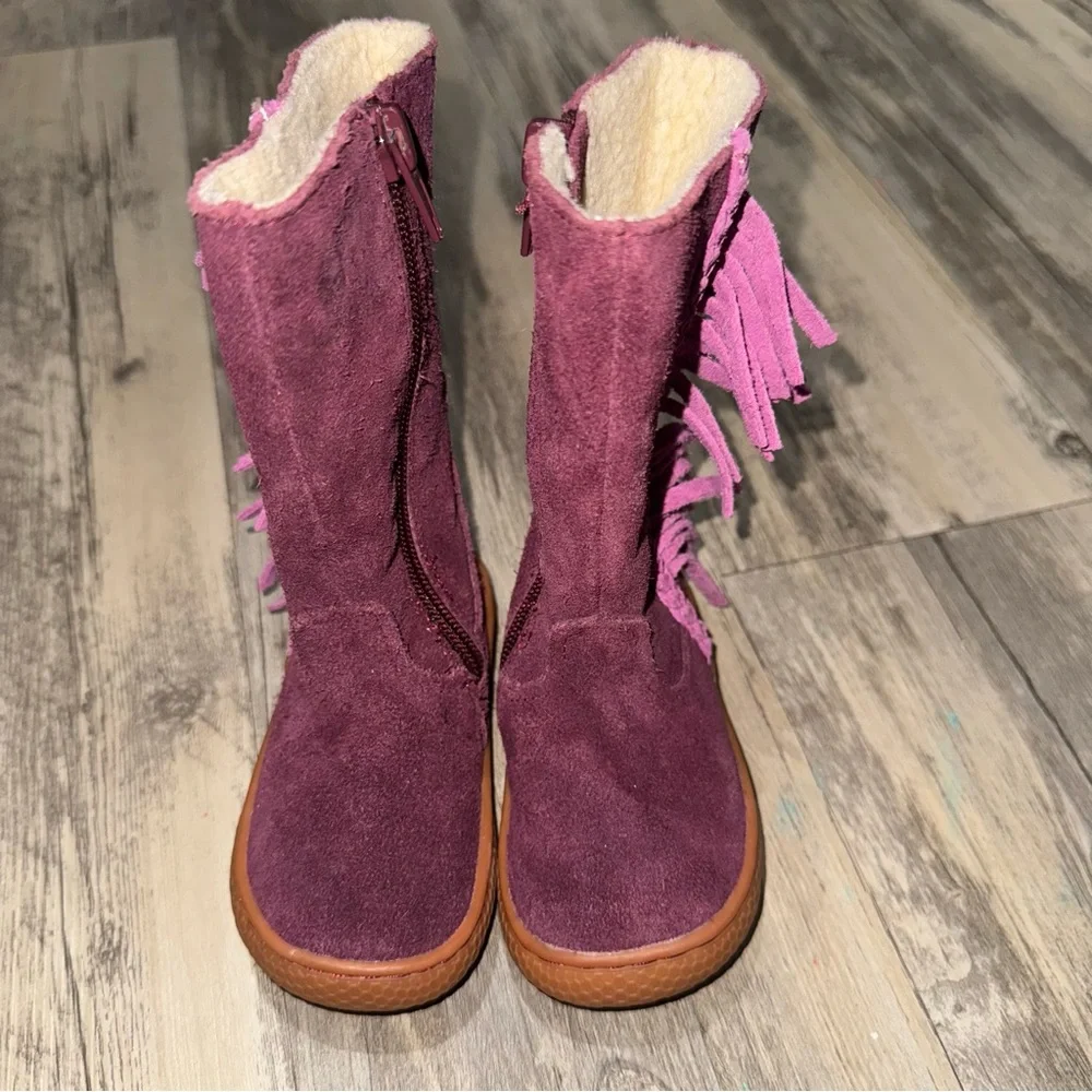 Livie & Luca Purple Fringe Kids Boots